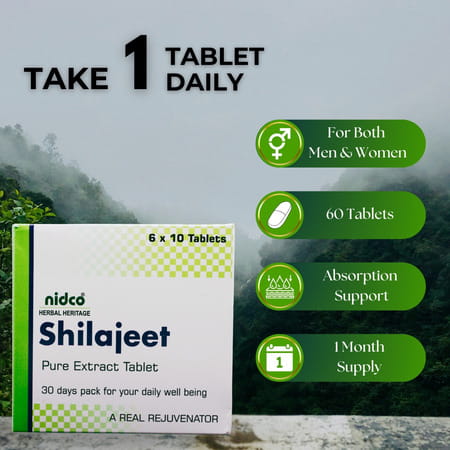 Nidco Shilajit Tablets (60 Tabs)