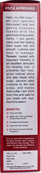Babyorgano Tomatino Baby Shampoo For Silky Hair In Kids - 200 Ml