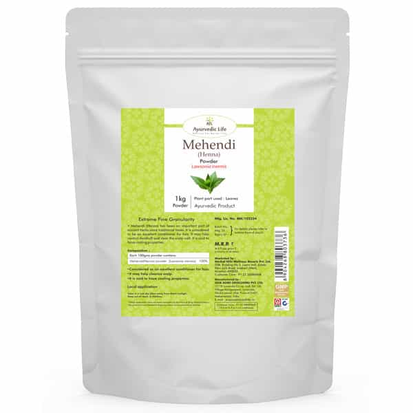 Al-Ayurvedic Life Mehandi Powder 1 Kg Value Pack Of 5 - For Natural And Silky Hair
