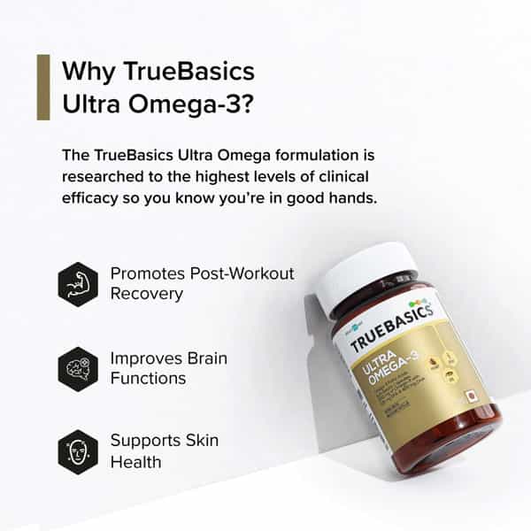 Truebasics Ultra Omega Enriched With 1250 Mg With 425Mg Epa & 325Mg Dha & Vitamin E - 30 Softgels
