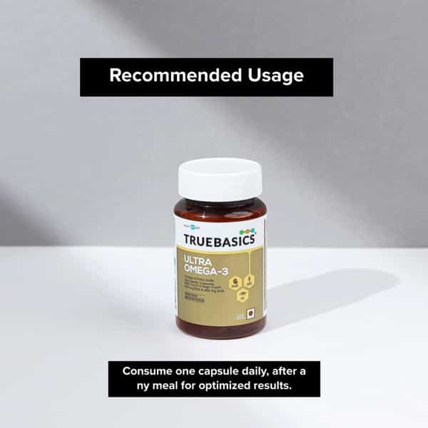 Truebasics Ultra Omega Enriched With 1250 Mg With 425Mg Epa & 325Mg Dha & Vitamin E - 30 Softgels