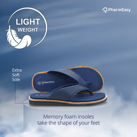 Pharmeasy Women'S Diabetic & Orthopedic Slippers - Blue - Size Uk 5