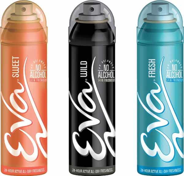 Eva Perfumed Deodrant Skinfriendly Body Spray For Woman Sweet Fresh & Wild 150Ml ( Pack Of 3)