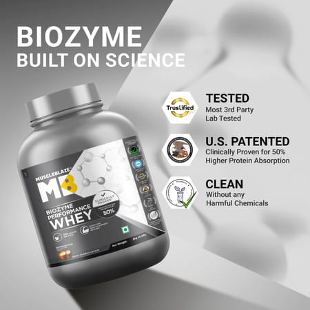 Muscleblaze Biozyme Performance Whey Protein | Kesar Thandai | 2Kg & Creatine Monohydrate | Combo
