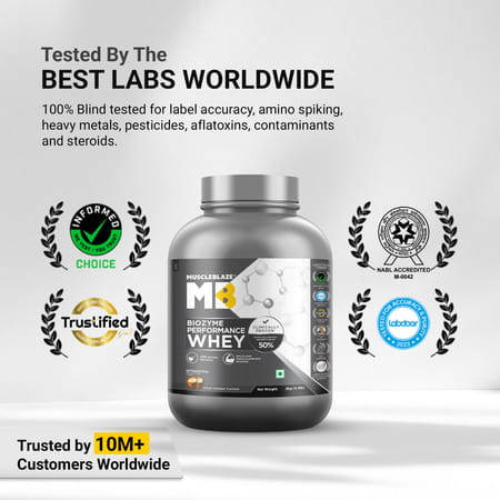 Muscleblaze Biozyme Performance Whey Protein | Kesar Thandai | 2Kg & Creatine Monohydrate | Combo