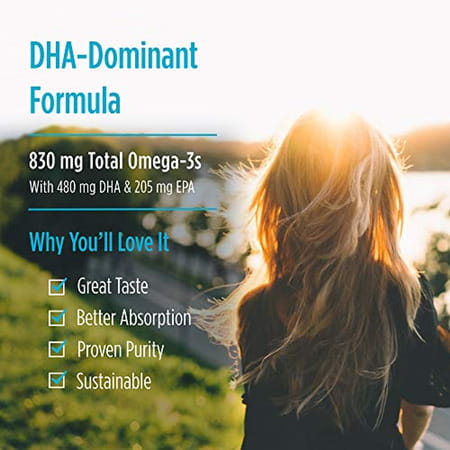 Nordic Naturals Dha 830 Mg Omega-3 Fish Oil For Men & Women Epa & Dha Strawberry Flavour 180Softgels