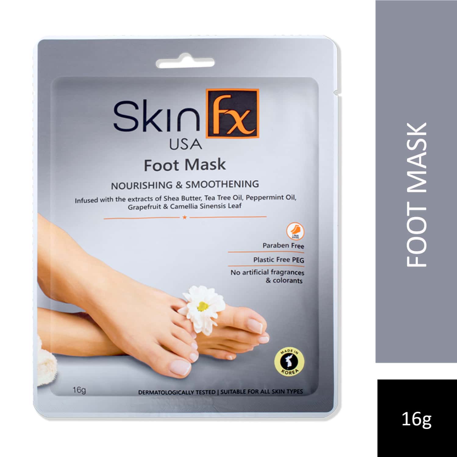 Skin Fx Foot Mask | Tea Tree Oil | Peppermint Oil | Grapefruit For Nourishing & Smoothening | 16g