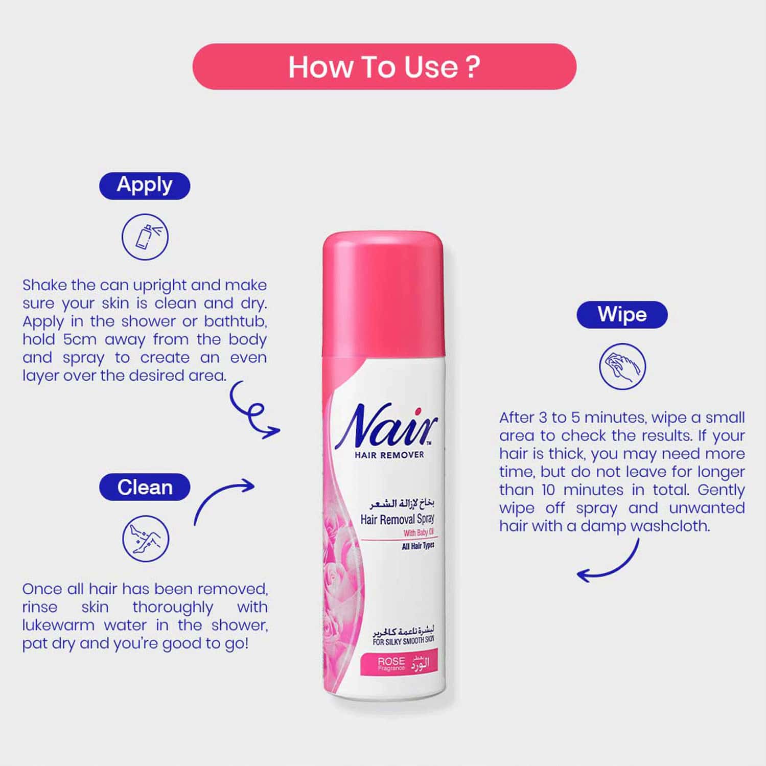 Buy NAIR ROSE HAIR REMOVAL SPRAY SPRAY 200ML Online & Get Upto 60 OFF