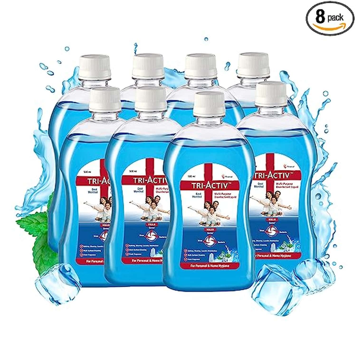 Tri-Activ Multi-Purpose Disinfectant Liquid - 500ml | Pack Of 8