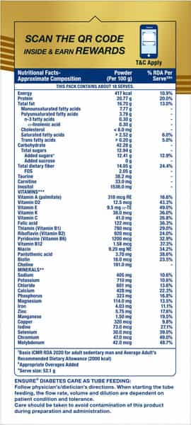 Ensure Diabetes Care Specialized Nutritional Drink Wheat Flavour Box 950 Gm