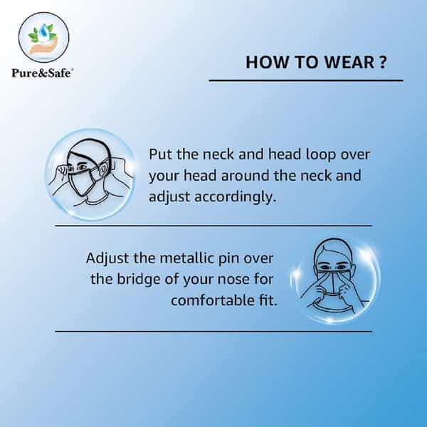 Khadi Essentials Pure&Safe 5 Layered Designer Reusable Washable Ken95 Face Mask Black