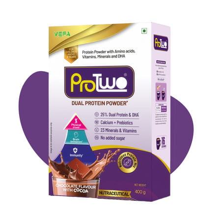 Protwo Protein Powder For Kids I 2+ Years Chocolate Flavour I 400G