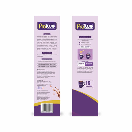 Protwo Protein Powder For Kids I 2+ Years Chocolate Flavour I 400G