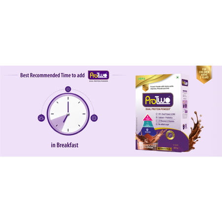 Protwo Protein Powder For Kids I 2+ Years Chocolate Flavour I 400G