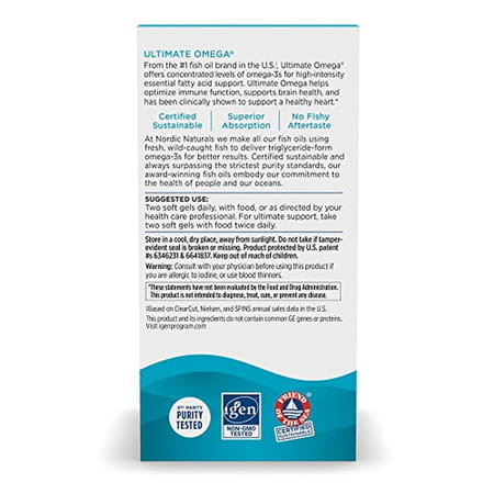 Nordic Naturals Ultimate Omega 3 Fish Oil 120 Softgels 1280 Mg Epa & Dha Supplement For Men & Women