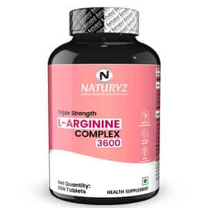 Naturyz Triple Strength L-arginine 3600mg Pre Workout Supplement For Pump & Performance - 90 Tablets
