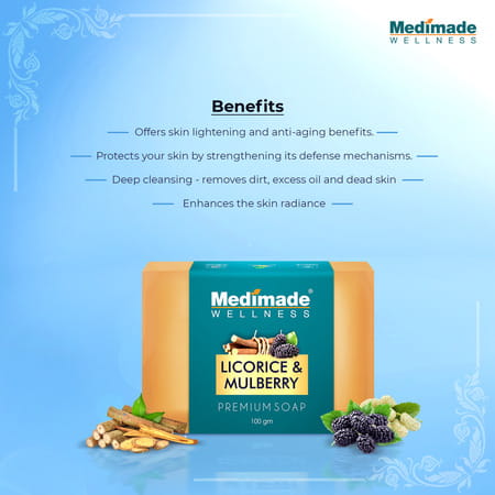 Medimade Licorice & Mulberry Premium Soap - 100 Gm X 5 ( Pack Of 5 )