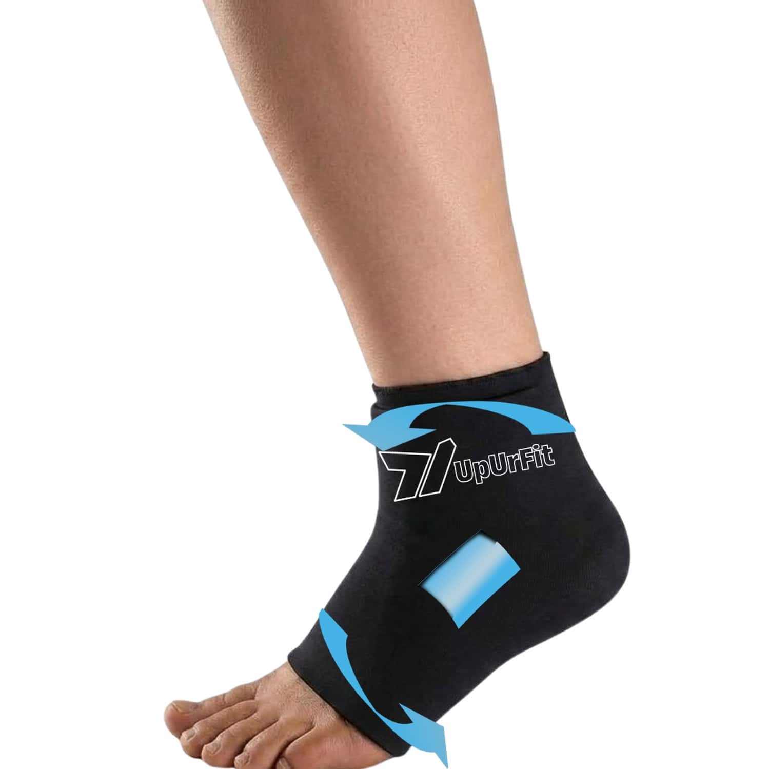 Upurfit Hot & Cold Therapy Compression Sleeve For Ankle 360 Wearable Ice Pack For Pain Relief
