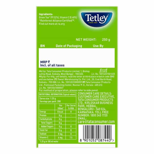 Tetley Green Tea Long Leaf Original 250G