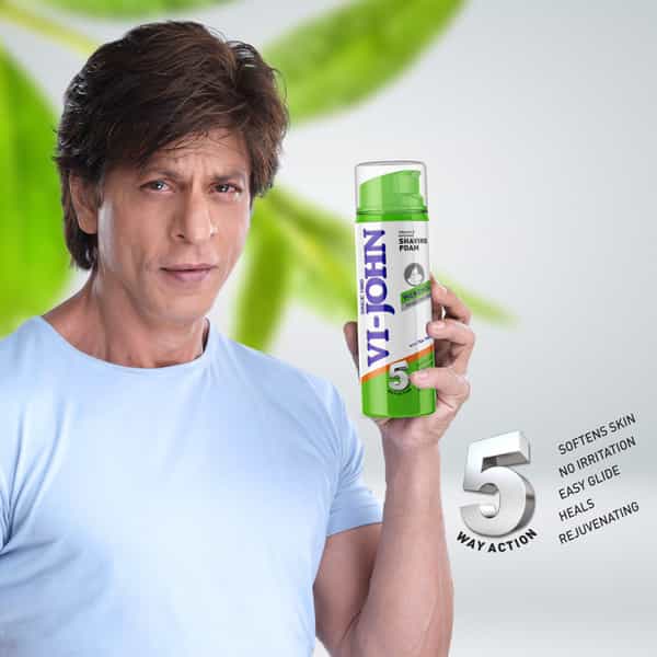 Vi-John Sensitive Skin 5 Way Action Vitamin E Enriched Menthol Shaving Foam - Men (200Ml+33% Extra)