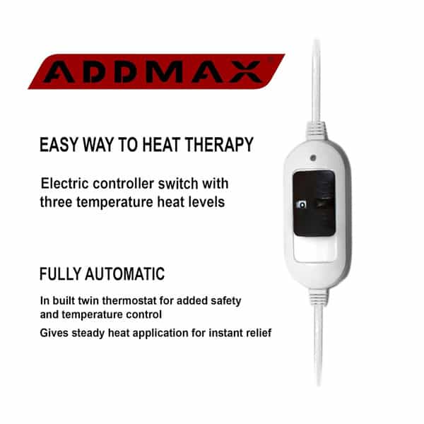 Addmax Orthopaedic Heating Pad Belt - Electric Heat Therapy For Back Waist Stomach & Pain Relief