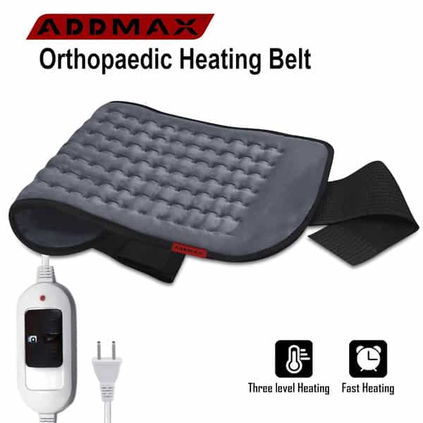 Addmax Orthopaedic Heating Pad Belt - Electric Heat Therapy For Back Waist Stomach & Pain Relief
