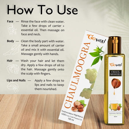 Go Woo 100% Pure Chaulmoogra Carrier Oil For Hair 100 Ml