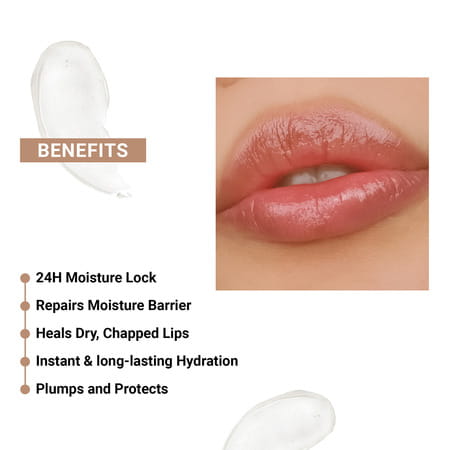 Sereko Hydra Peptide Clear Lip Balm Salted Caramel Dry Lips Flaky Lips Chapped & Rough Lips - 8G