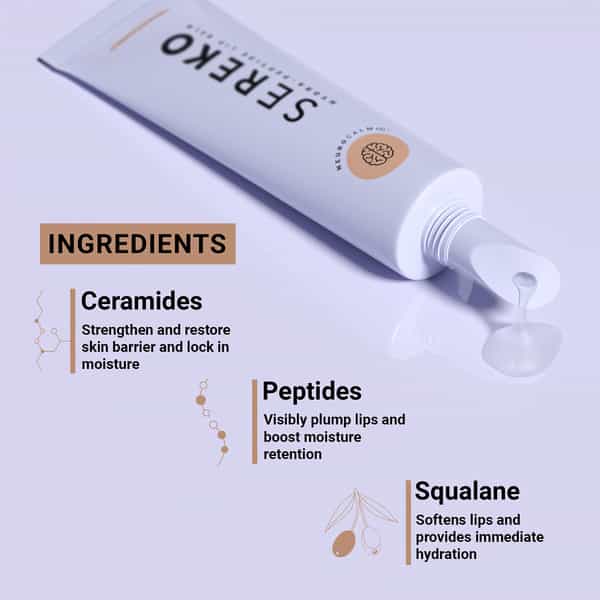 Sereko Hydra Peptide Clear Lip Balm Salted Caramel Dry Lips Flaky Lips Chapped & Rough Lips - 8G