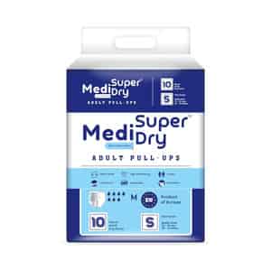 Medisuperdry Adult Diaper Pants Small | Pull-ups | 52-82 Cm | 10 Piece | Pack Of 1
