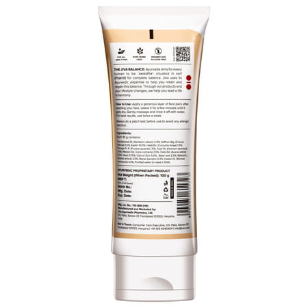 Jiva Kesar Ubtan Pack With Goodness Of Pure Kesar|Provides Natural Radiance To Skin -100g(Pack Of 1)