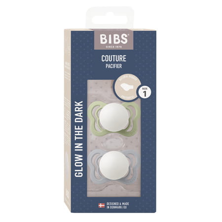 Bibs Couture 2 Pack Latex Size 1 Sage Glow/Cloud Glow - 0+ Months