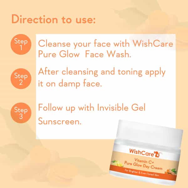 Wishcare Vitamin C Pure Glow Face Cream For Women & Men - With Hyaluronic Acid | Niacinamidec 50 Gm