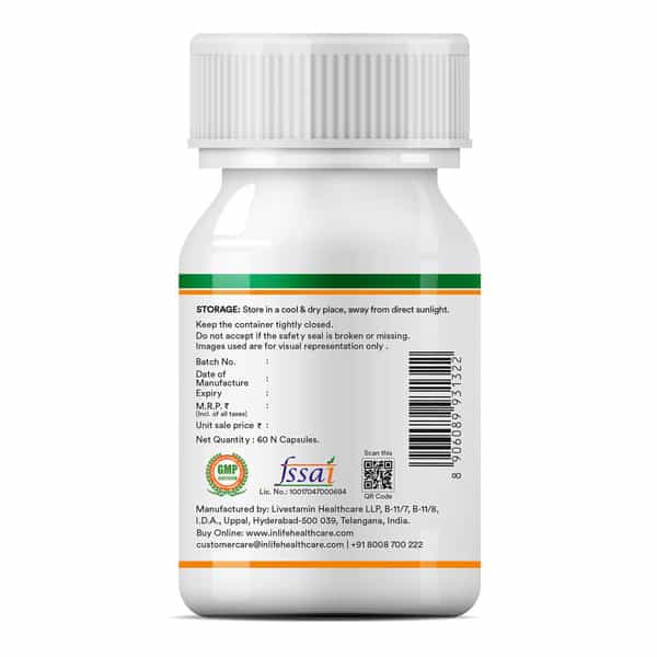 Inlife Prebiotic & Probiotic Forte 25 Billion Cfu For Gut Health - 60 Capsules