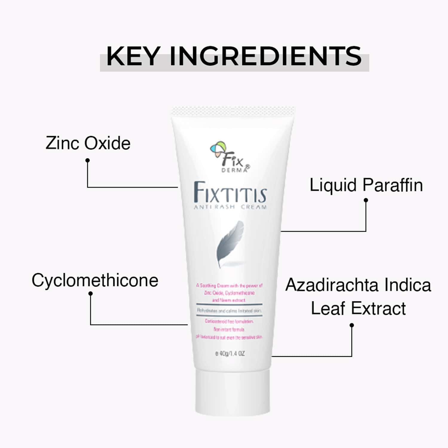 Buy FIXDERMA FIXTITIS ANTI RASH CREAM 40 GM SOOTHEN & CALMS THE SKIN ...