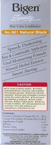 Bigen Speedy Hair Color Natural Black 881 80G (Pack Of 3)