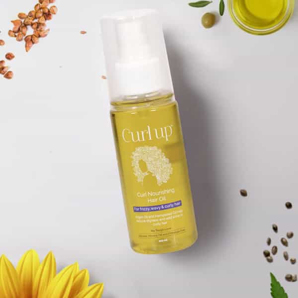 Curl Up Curl Nourishing Hair Oil | Light Non-Sticky | Curly Hair |No Silicone & Mineral Oil - 100Ml