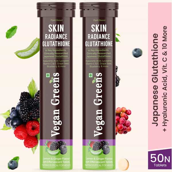 Buy VEGAN GREENS SKIN RADIANCE JAPANESE GLUTATHIONE 500MG +11 KEY INGREDIENT. 50 EFFERVE