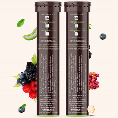 Vegan Greens Skin Radiance Japanese Glutathione 500Mg +11 Key Ingredient. 50 Efferve. | Lemon Ginger