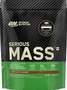 Optimum Nutrition (on) Serious Mass High Protein High Calorie Weight Gainer Powder - 1kg Chocolate