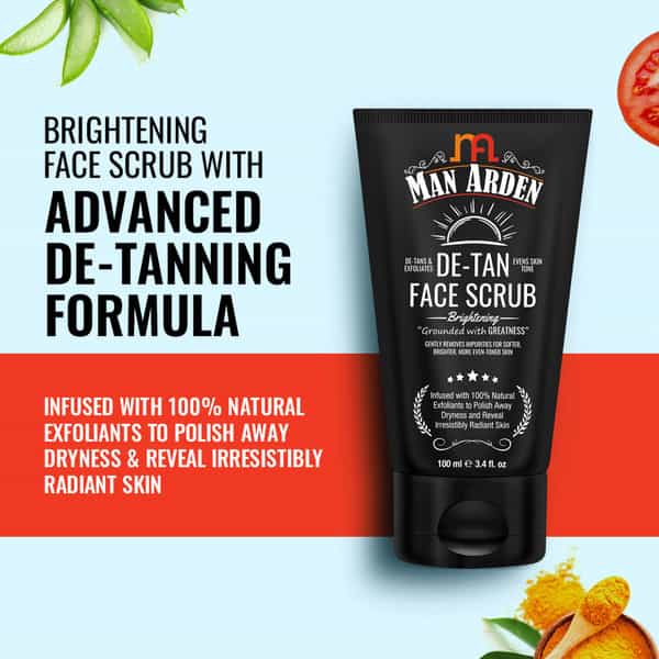 Man Arden Fabulous Skin Care Combo-Sunscreen 100Ml Vitamin Face Serum 30Ml Detan Scrub 100Ml