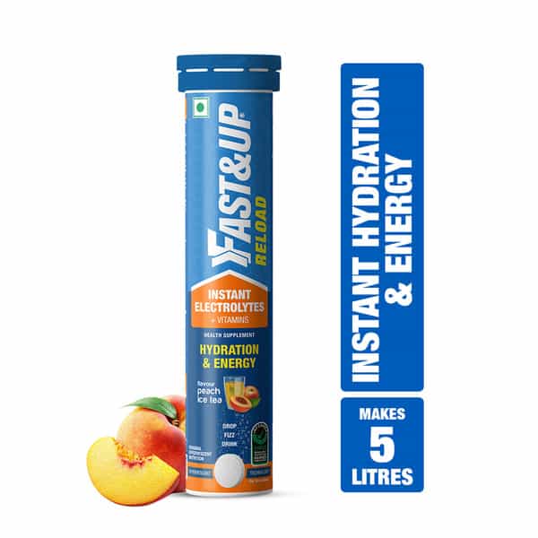 Fast&Up Reload Electrolyte Energy And Hydration Peach Ice Tea- 20 Tablets