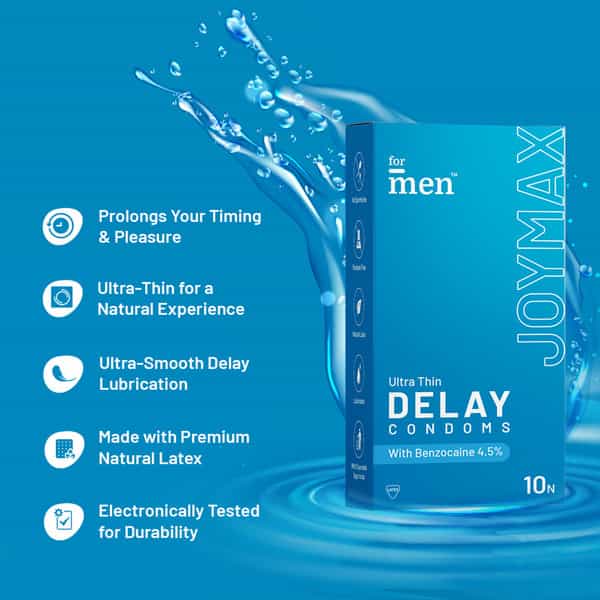 Formen Ultra Thin Delay Condoms 10-Count With Foam Based Intimate Wash For Men