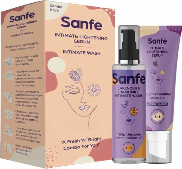 Sanfe Fresh 'N' Bright Combo (Intimate Lightening Serum 50 Gm +Intimate Wash 100 Ml)