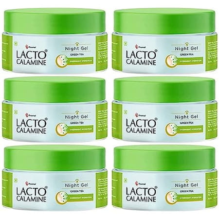 Lacto Calamine Night Gel - No Parabens | No Sulphates | 50g X Pack Of 6
