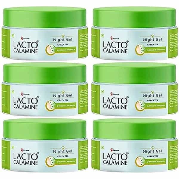 Lacto Calamine Night Gel - No Parabens | No Sulphates | 50G X Pack Of 6