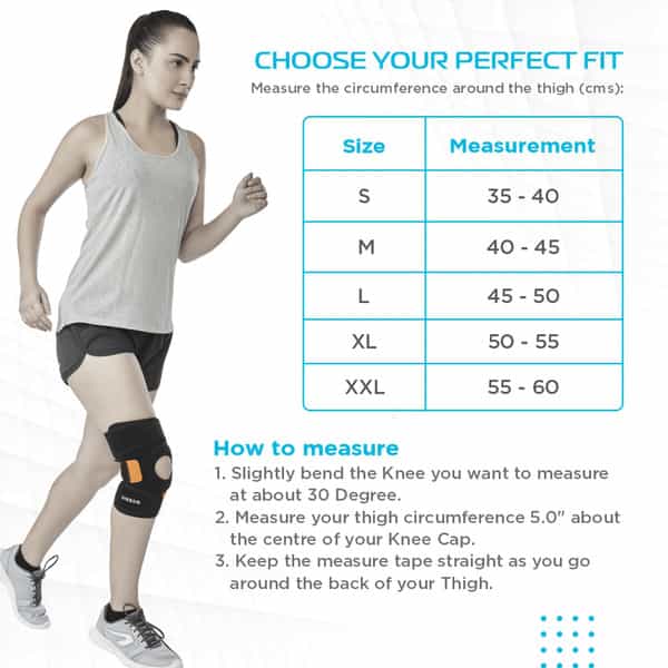 Vissco Neoprene Knee Cap | Ideal Mild Support For Free Knee Movement | Small- Black (Single Piece)