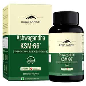 Rasayanam Ashwagandha Ksm-66 Capsules For Stress | Energy & Recovery (60 Capsules | Pack Of 1)