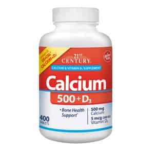 21st Century Calcium 500 Mg + D3 Tablets | 400 Count
