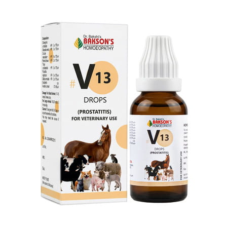 Bakson Homoeopathy V13 Drops | Prostatitis | For Veterinary Use | 30 Ml